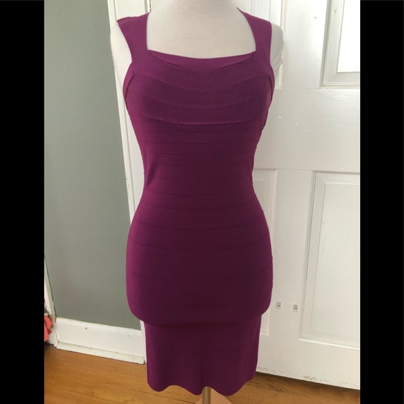 purple fitted dress